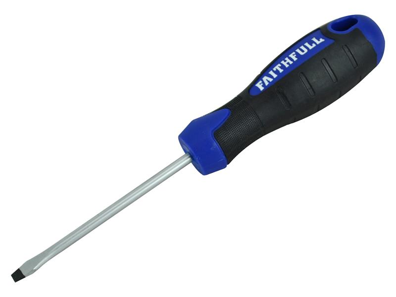 Faithfull Soft Grip Screwdriver, Flared Slotted