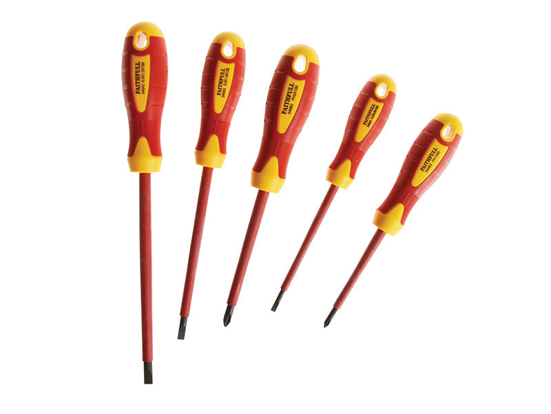 Faithfull VDE Soft Grip Screwdriver Set, 5 Piece