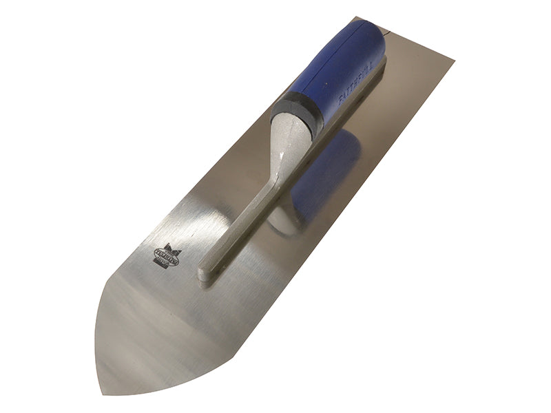 Faithfull Flooring Trowel Stainless Steel Soft Grip Handle 16 x 4in