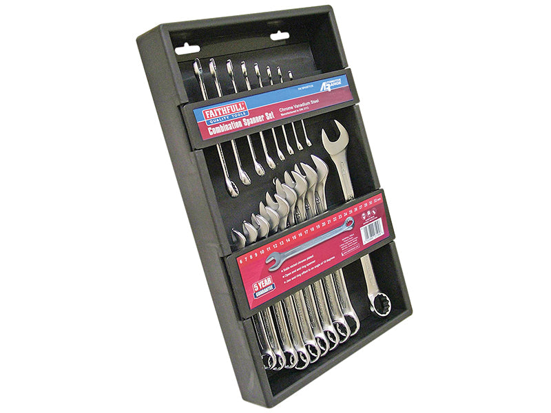 Faithfull Combination Spanner Set, Chrome Vanadium