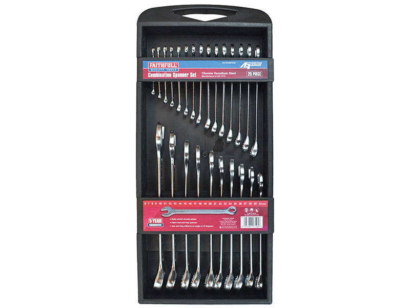 Faithfull Combination Spanner Set, Chrome Vanadium