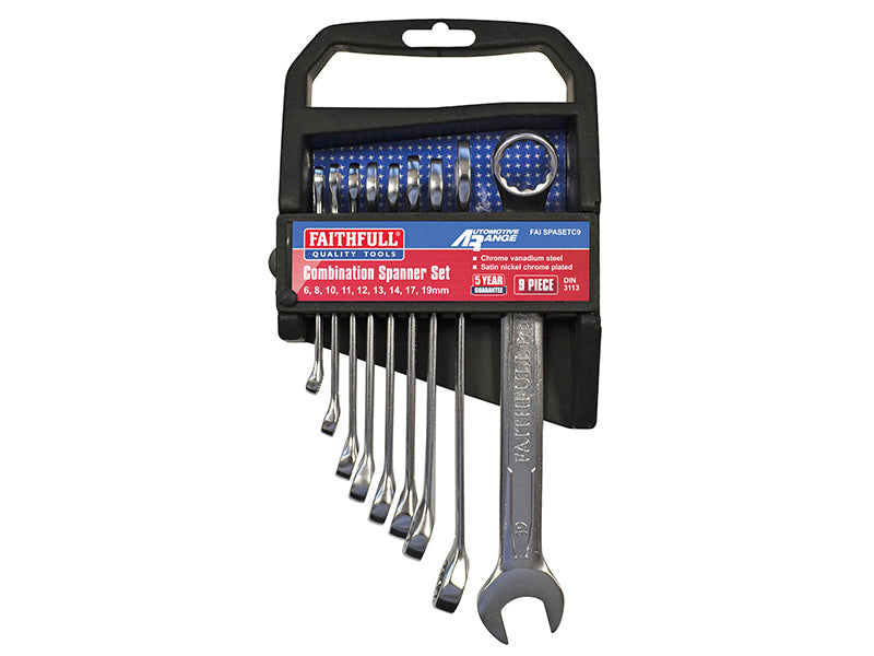 Faithfull Combination Spanner Set, Chrome Vanadium