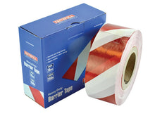 Load image into Gallery viewer, Faithfull Heavy-Duty Barrier Tape Red &amp; White 70mm x 250m