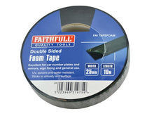 Load image into Gallery viewer, Faithfull Double-Sided Foam Tape Black 25mm x 10m