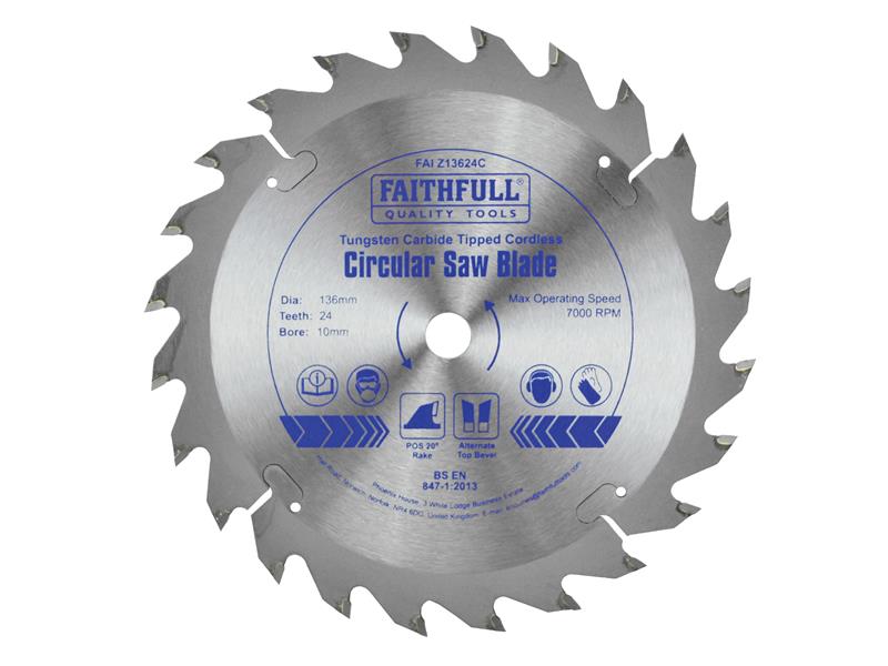 Faithfull TCT Cordless Trimsaw Blade