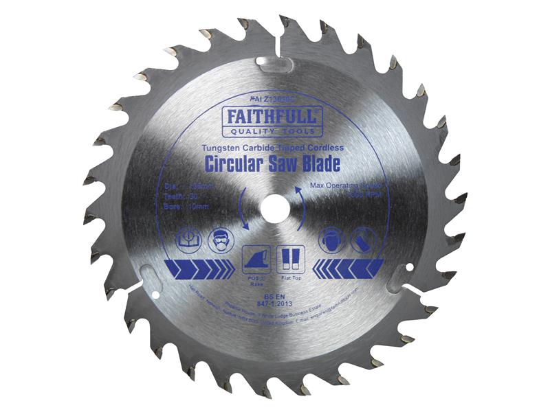 Faithfull TCT Cordless Trimsaw Blade