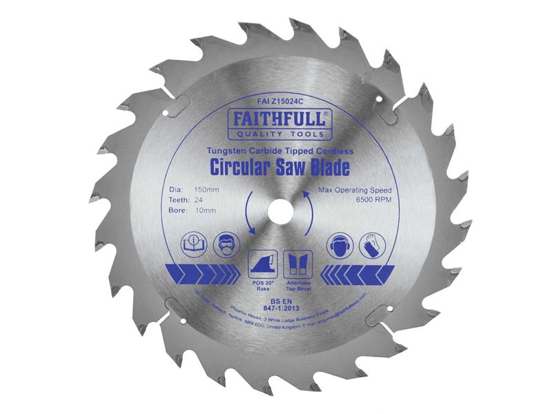 Faithfull TCT Cordless Trimsaw Blade