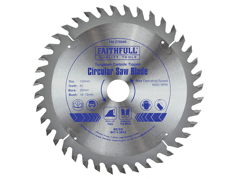 Faithfull TCT Cordless Trimsaw Blade