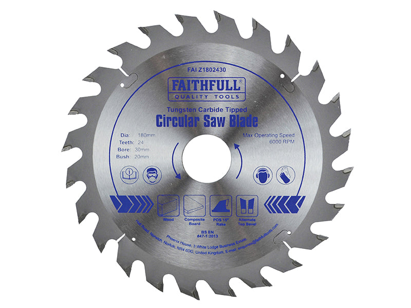 Faithfull TCT Cordless Trimsaw Blade