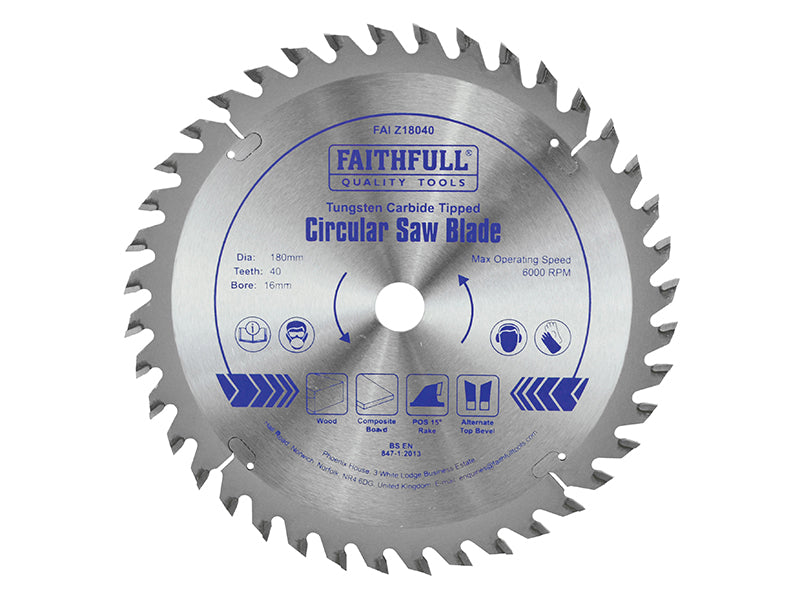 Faithfull TCT Cordless Trimsaw Blade