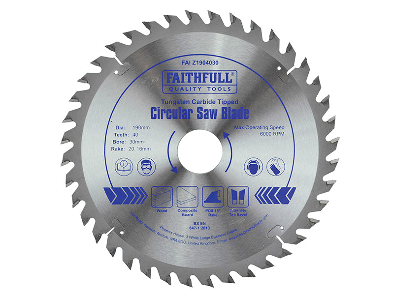 Faithfull Professional Nail Cutting TCT Circular Saw Blade