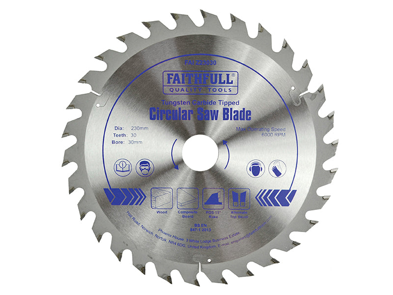 Faithfull Professional Zero Degree TCT Circular Saw Blade