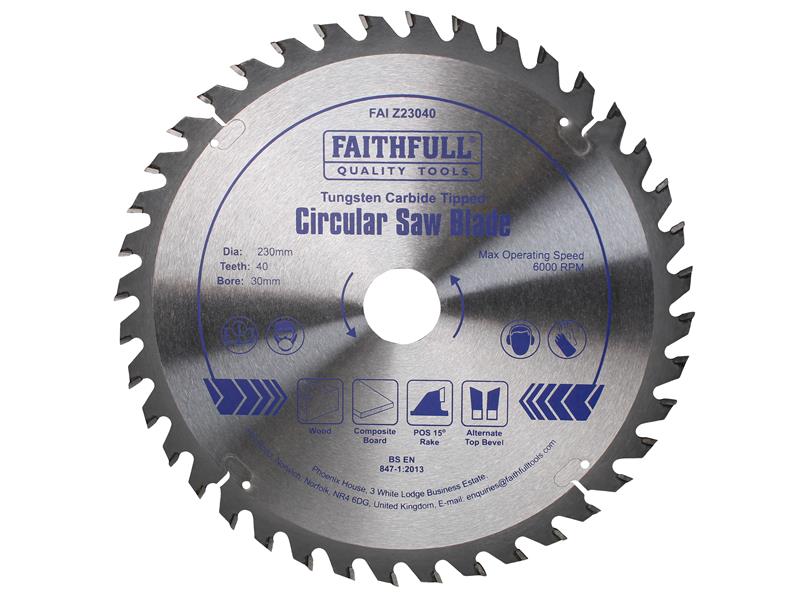 Faithfull Professional Zero Degree TCT Circular Saw Blade