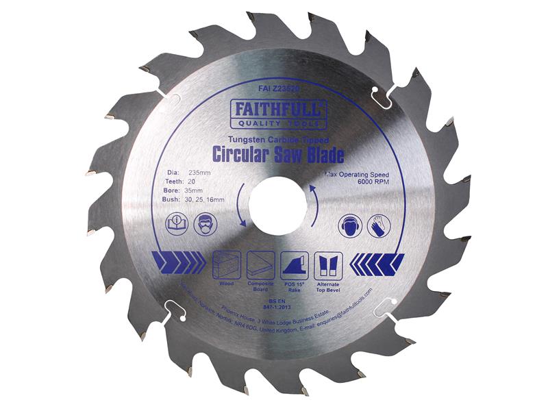 Faithfull Professional Zero Degree TCT Circular Saw Blade