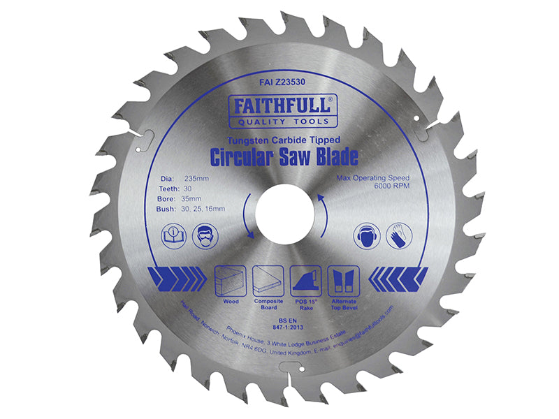 Faithfull Professional Zero Degree TCT Circular Saw Blade