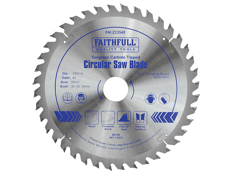 Faithfull Professional Zero Degree TCT Circular Saw Blade