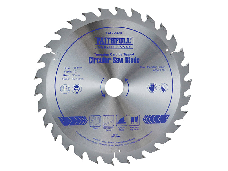 Faithfull Professional Zero Degree TCT Circular Saw Blade