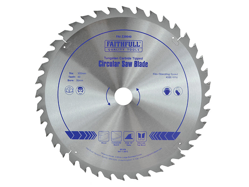 Faithfull Professional Zero Degree TCT Circular Saw Blade