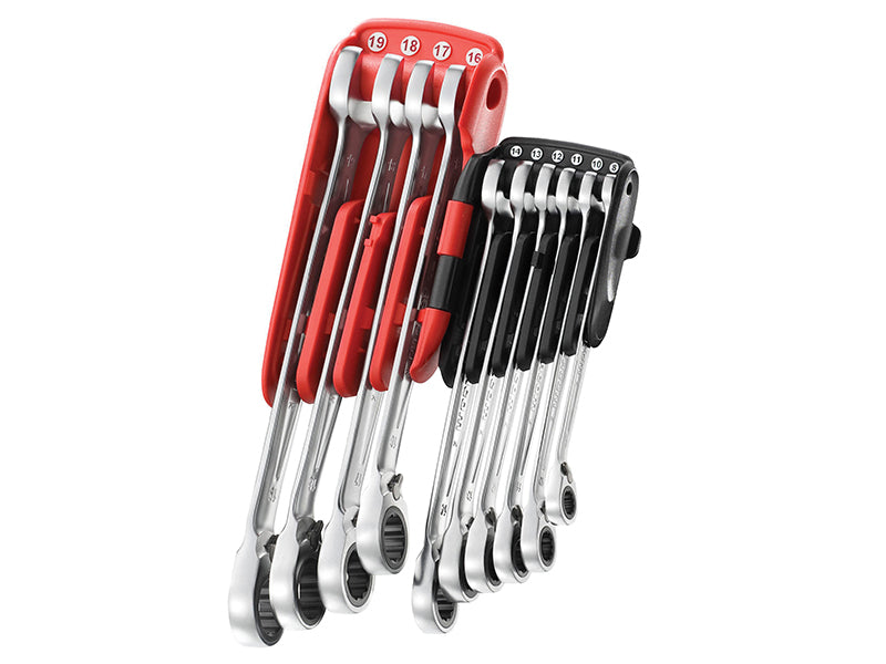 Facom 467B.JP10PB Ratchet Combination Wrench Set, 10 Piece