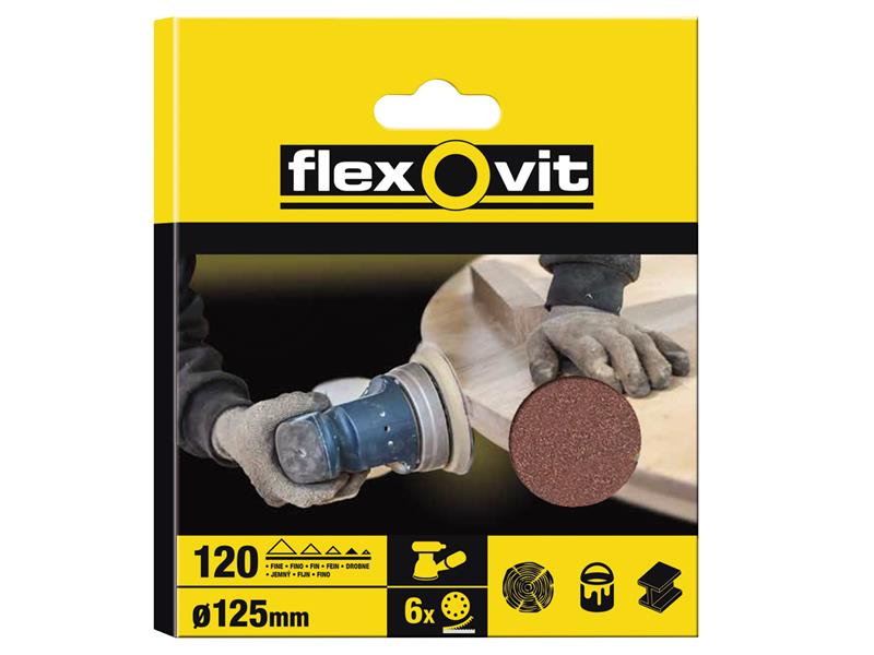 Flexovit Hook & Loop Sanding Discs 125mm