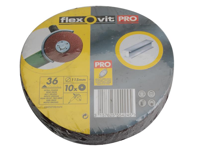 Flexovit Aluminium Oxide Fibre Discs 115mm