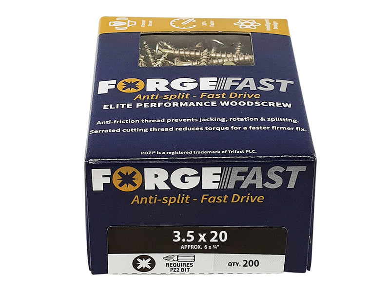 ForgeFix ForgeFast Pozi Compatible Wood Screws, Box