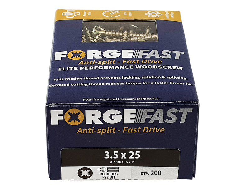 ForgeFix ForgeFast Pozi Compatible Wood Screws, Box