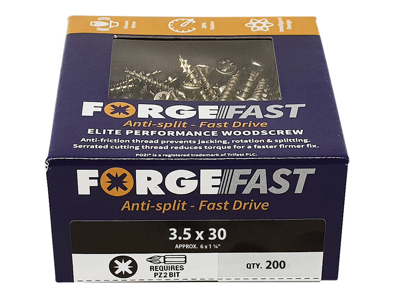 ForgeFix ForgeFast Pozi Compatible Wood Screws, Box