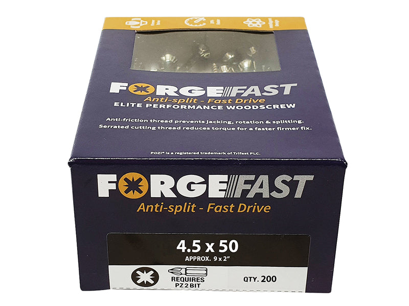 ForgeFix ForgeFast Pozi Compatible Wood Screws, Tub