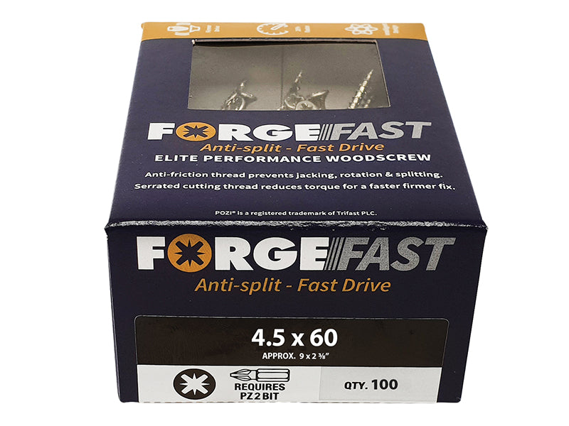 ForgeFix ForgeFast Pozi Compatible Wood Screws, Tub