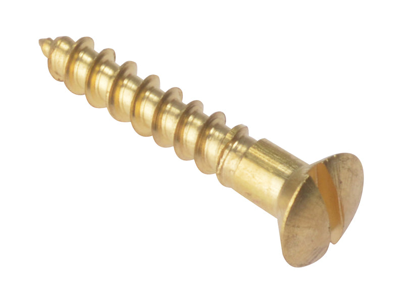 ForgeFix Wood Screws, Slotted, Raised Head, Brass