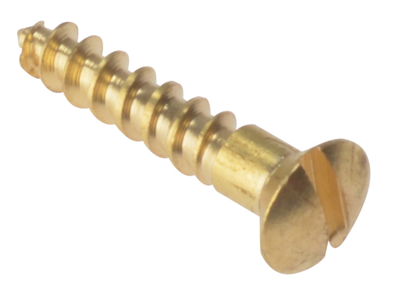 ForgeFix Wood Screws, Slotted, Raised Head, Brass