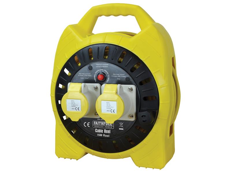 Faithfull Power Plus Semi-Enclosed Cable Reel 110V 16A