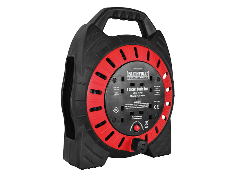 Faithfull Power Plus Semi-Enclosed Cable Reel