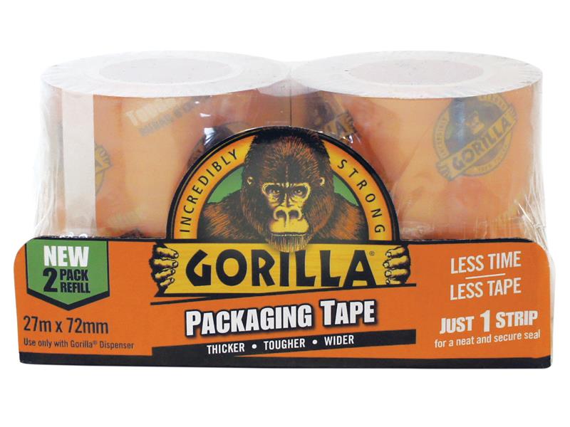 Gorilla Glue Gorilla Packaging Tape Refill 72mm x 27m (Pack 2)