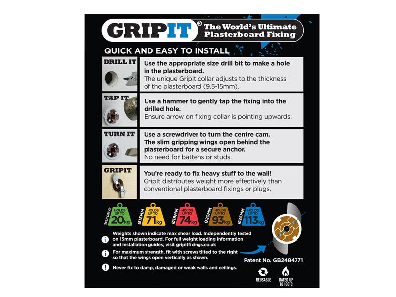 Gripit Brown Plasterboard Fixings