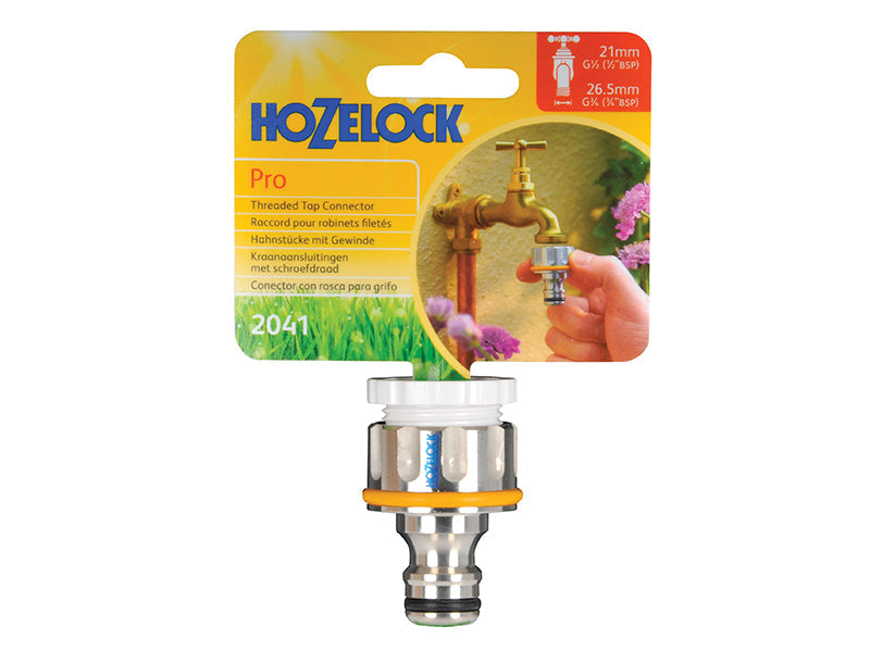 Hozelock 2041 Pro Metal Threaded Tap Connector 12.5-19mm (1/2-3/4in)