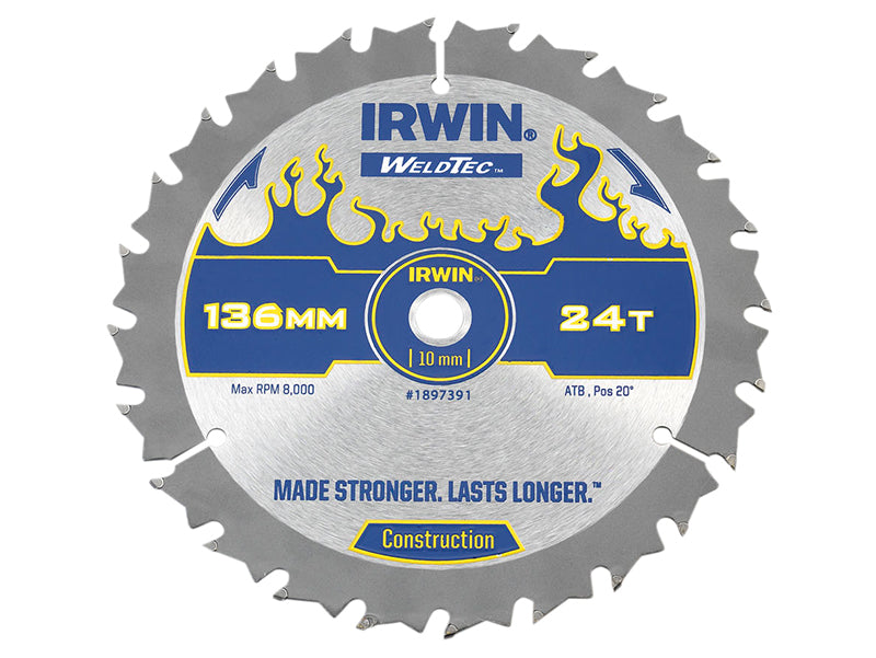 IRWIN® Weldtec Cordless Circular Saw Blade, ATB