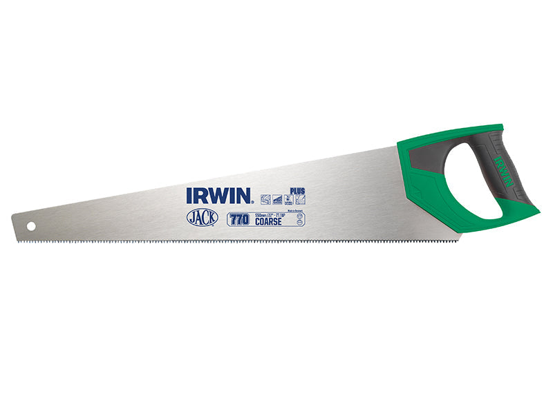 IRWIN Jack 770UHP Coarse Hardpoint Handsaw Soft Grip 550mm (22in) 7 TPI