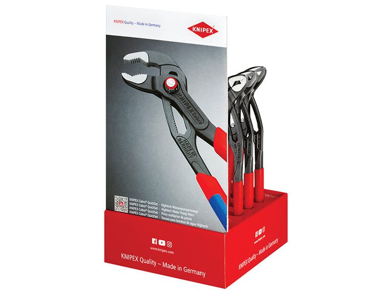 Knipex Cobra® Quickset Waterpump Pliers Counter Display (10 x KPX8721250)