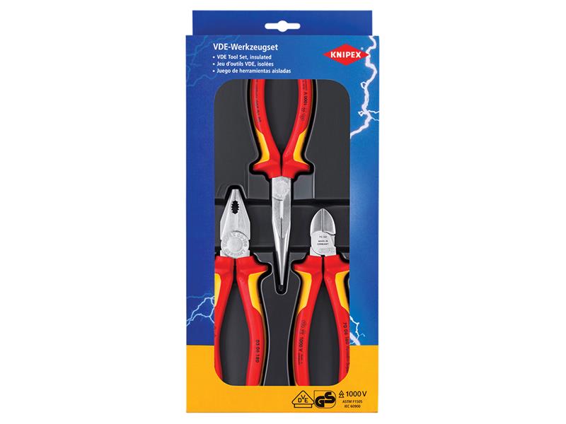 Knipex Elektro VDE Pliers Set, 3 Piece