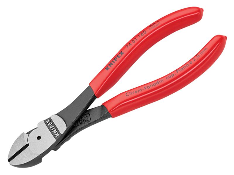 Knipex 74 01 Series High Leverage Diagonal Cutters, PVC Grips