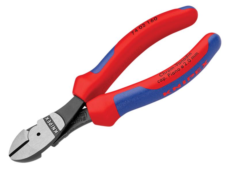 Knipex 74 02 Series High Leverage Diagonal Cutters, Multi-Component Grip