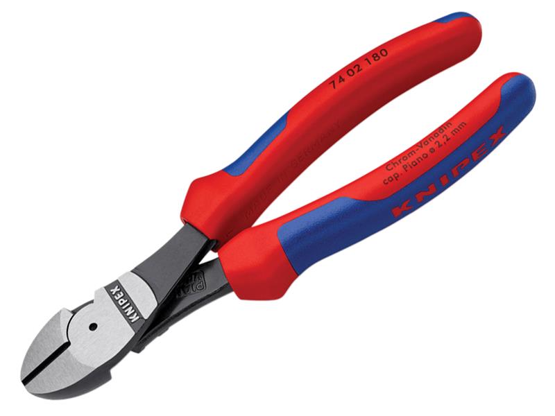 Knipex 74 02 Series High Leverage Diagonal Cutters, Multi-Component Grip