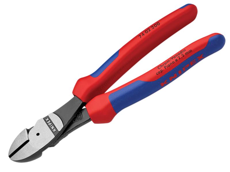 Knipex 74 02 Series High Leverage Diagonal Cutters, Multi-Component Grip