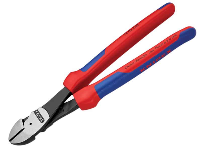 Knipex 74 02 Series High Leverage Diagonal Cutters, Multi-Component Grip