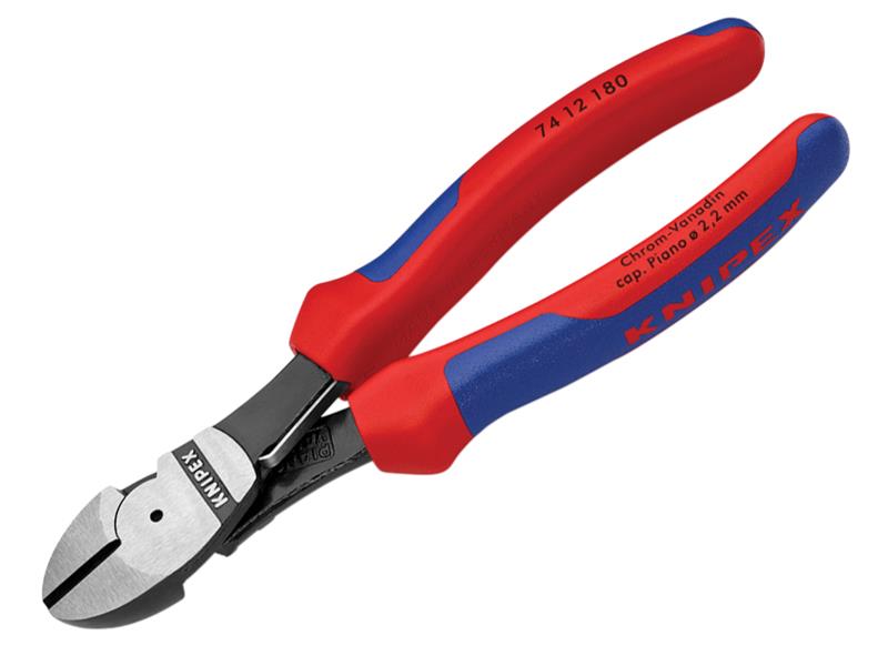 Knipex 74 02 Series High Leverage Diagonal Cutters, Multi-Component Grip