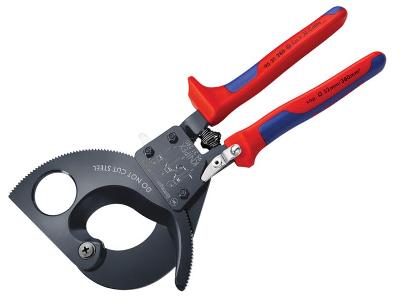 Knipex 95 31 Series Ratchet Action Cable Shears, Multi-Component Grip