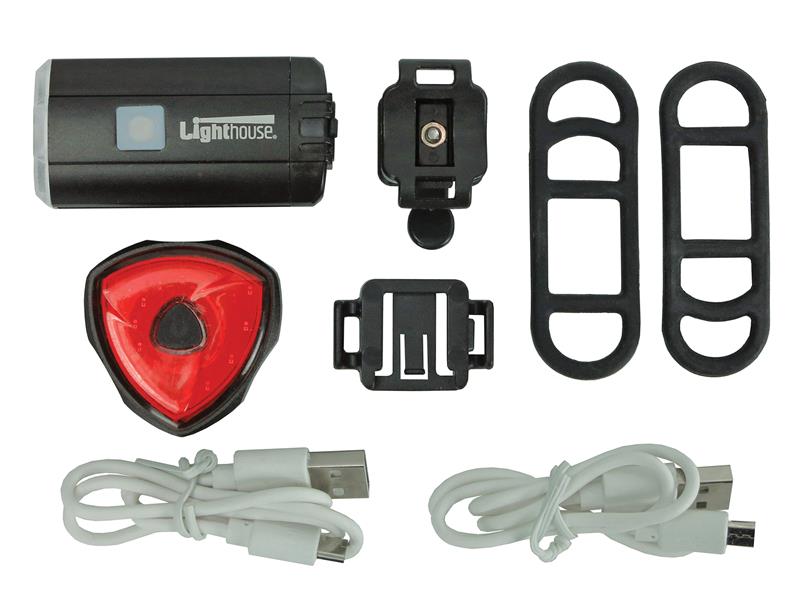 Lighthouse Elite Rechargeable LED Bike Light Set