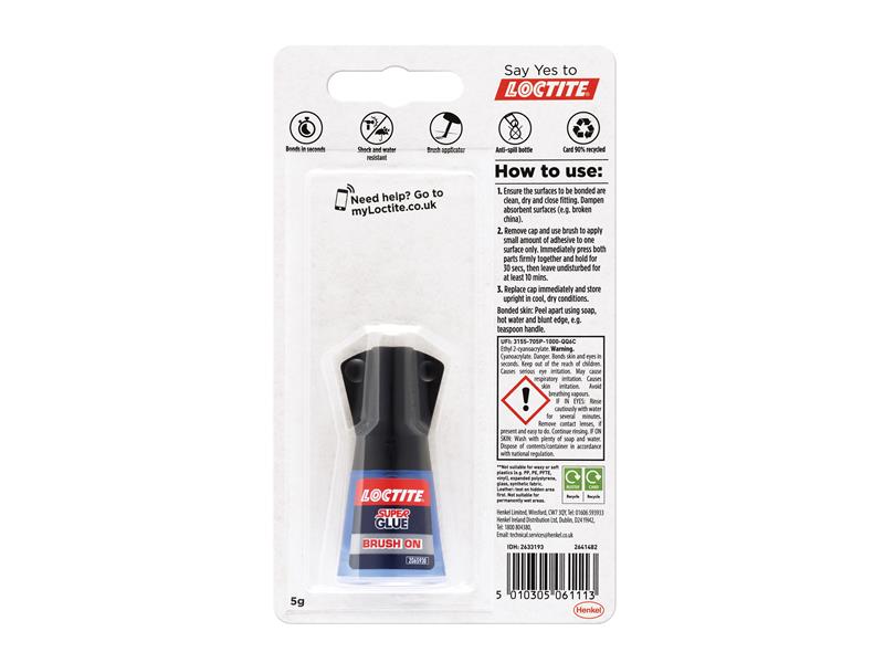 Loctite Super Glue Liquid, Brush Bottle 5g